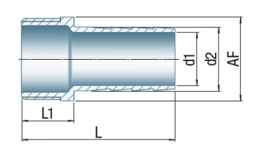 Sechskant-Schlauchtülle, Typ 315, 1/4" x 9 mm